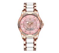 RORIOS Relojes de Mujer Luminoso Diamante Analógico de Cuarzo Reloj con Correa en Acero Inoxidable Moda Impermeable Relojes de Pulsera