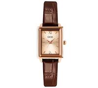 RORIOS Relojes de Mujer Rectangular Reloj con Banda de Cuero Reloj Analogico de Cuarzo Estilo Simplicidad Relojes de Pulsera para Mujer