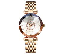 RORIOS Relojes de Mujer Reloj Analógico de Cuarzo con Correa en Acero Inoxidable Impermeable Relojes de Pulsera Moda Diamante Relojes para Mujer Chica