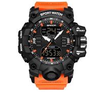 RORIOS Relojes de Pulsera Militares para Hombre Moda Deportivo Multifuncional Electrónico Reloj Digital Cuarzo 50M Doble Pantalla Impermeable