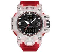 RORIOS Relojes de Pulsera Militares para Hombre Moda Deportivo Multifuncional Electrónico Reloj Digital Cuarzo 50M Doble Pantalla Impermeable