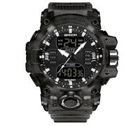 RORIOS Relojes de Pulsera Militares para Hombre Moda Deportivo Multifuncional Electrónico Reloj Digital Cuarzo 50M Doble Pantalla Impermeable