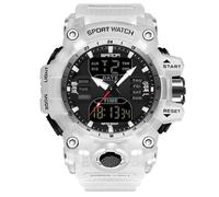RORIOS Relojes de Pulsera Militares para Hombre Moda Deportivo Multifuncional Electrónico Reloj Digital Cuarzo 50M Doble Pantalla Impermeable