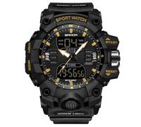 RORIOS Relojes de Pulsera Militares para Hombre Moda Deportivo Multifuncional Electrónico Reloj Digital Cuarzo 50M Doble Pantalla Impermeable
