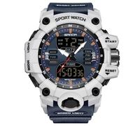 RORIOS Relojes de Pulsera Militares para Hombre Moda Deportivo Multifuncional Electrónico Reloj Digital Cuarzo 50M Doble Pantalla Impermeable