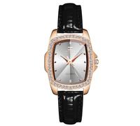 RORIOS Relojes de Pulsera Rectángulo para Señoras Reloj Vintage Elegante Relojes Analógico Cuarzo Reloj Sencillo Diamante con Correa de Cuero para Mujer Blanco