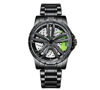 RORIOS Relojes de Ruedas Coche Reloj de Pulsera Deporte 3ATM Impermeable Moda Esqueleto para Hombre