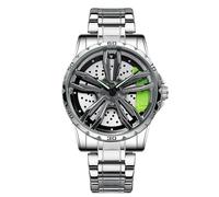 RORIOS Relojes de Ruedas Coche Reloj de Pulsera Deporte 3ATM Impermeable Moda Esqueleto para Hombre