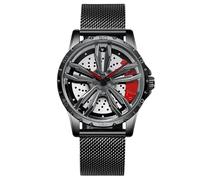 RORIOS Relojes de Ruedas Coche Reloj de Pulsera Deporte 3ATM Impermeable Moda Esqueleto para Hombre