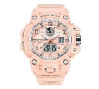RORIOS Relojes Deportivo Par Reloj de Pulsera Electrónico Doble Pantalla Digital Cuarzo Analógico Multifuncional Militares para Mujeres Impermeable Rosa