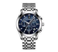 RORIOS Relojes Hombre Luminoso Moda Reloj Análogo Cuarzo Reloj con Correa en Acero Inoxidable Impermeable Reloj de Pulsera para Hombre