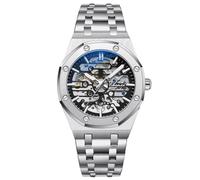 RORIOS Relojes Hombre Mecánico Automático Reloj de Pulsera Dial Esqueleto Relojes con Correa de Acero Inoxidable Luminoso Reloj