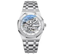 RORIOS Relojes Hombre Mecánico Automático Reloj de Pulsera Dial Esqueleto Relojes con Correa de Acero Inoxidable Luminoso Reloj