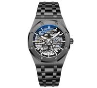 RORIOS Relojes Hombre Mecánico Automático Reloj de Pulsera Dial Esqueleto Relojes con Correa de Acero Inoxidable Luminoso Reloj