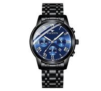 RORIOS Relojes Hombre Reloj Luminoso Reloj Analógico de Cuarzo con Correa en Acero Inoxidable Calendario Relojes de Pulsera para Hombre