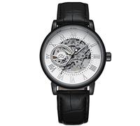 RORIOS Relojes Hombre Reloj Mecánico Automático Relojes Luminoso con Correa de Cuero Esqueleto Dial Reloj de Pulsera