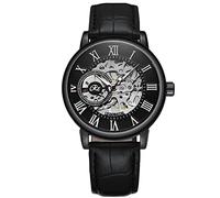 RORIOS Relojes Hombre Reloj Mecánico Automático Relojes Luminoso con Correa de Cuero Esqueleto Dial Reloj de Pulsera