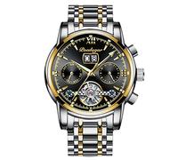 RORIOS Relojes Hombre Relojes Mecánico Automático con Correa en Acero Inoxidable Luminoso Moda Relojes Impermeables Reloj de Pulsera para Hombre