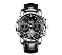RORIOS Relojes Hombre Relojes Mecánico Automático con Correa en Cuero Luminoso Moda Relojes Impermeables Reloj de Pulsera para Hombre