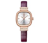 RORIOS Relojes Minimalista de Pulsera para Mujer Reloj Cuadrado Pequeño Reloj Señoras Elegante Relojes Analógico Cuarzo Reloj con Correa de Acero Inoxidable Morado