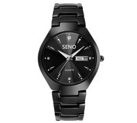 RORIOS Relojes Minimalista Par Reloj de Pulsera Hombres Mujeres Relojes Negocios Analógico Cuarzo Reloj 50M Impermeable Acero Inoxidable para Hombres Negro A
