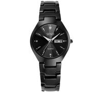 RORIOS Relojes Minimalista Par Reloj de Pulsera Hombres Mujeres Relojes Negocios Analógico Cuarzo Reloj 50M Impermeable Acero Inoxidable para Mujeres Negro B
