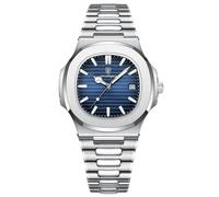 RORIOS Relojes Minimalista para Hombre Reloj de Pulsera Analógico Cuarzo Reloj Elegante Negocios Reloj Calendario Luminoso Reloj Acero Inoxidable Azul