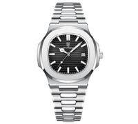 RORIOS Relojes Minimalista para Hombre Reloj de Pulsera Analógico Cuarzo Reloj Elegante Negocios Reloj Calendario Luminoso Reloj Acero Inoxidable Negro