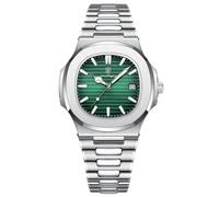 RORIOS Relojes Minimalista para Hombre Reloj de Pulsera Analógico Cuarzo Reloj Elegante Negocios Reloj Calendario Luminoso Reloj Acero Inoxidable Verde