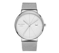RORIOS Relojes Minimalista para Hombre Reloj de Pulsera Cuarzo Analógico Reloj Simple Negocios con Correa de Acero Inoxidable Malla Blanco