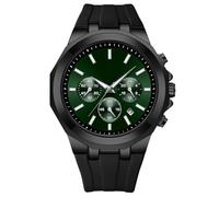 RORIOS Relojes Moda de Pulsera para Hombres Reloj Deportivos Cuarzo Reloj Casuales Analógico Reloj Multifuncional Cronógrafo Correa de Silicona Verde