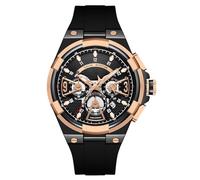 RORIOS Relojes Moda de Pulsera para Hombres Reloj Deportivos Silicona Reloj Analógico Cuarzo Reloj Multifuncional Cronógrafo Reloj Luminoso Fecha Negro A