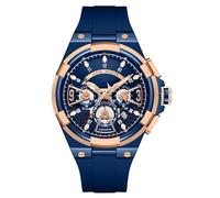 RORIOS Relojes Moda de Pulsera para Hombres Reloj Deportivos Silicona Reloj Analógico Cuarzo Reloj Multifuncional Cronógrafo Reloj Luminoso Fecha Azul A