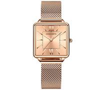 RORIOS Relojes Mujer Cuarzo Analogico Relojes con Banda de Malla Acero Inoxidable Impermeable Elegante Relojes Moda Vestir Relojes de Pulsera