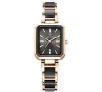 RORIOS Relojes Negocios para Damas Reloj Analógico Cuarzo Reloj de Pulsera Clásico Vestir Relojes para Mujer Cuadrado con Correa de Cerámica Negro