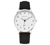 RORIOS Relojes para Parejas Reloj Cuarzo Minimalista Hombres y Mujeres Watches Pulsera Cuero Clásico Hombres Negros