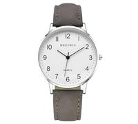RORIOS Relojes para Parejas Reloj Cuarzo Minimalista Hombres y Mujeres Watches Pulsera Cuero Clásico Hombres Grises