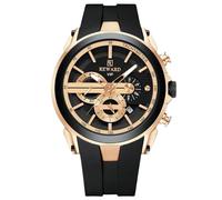 RORIOS Relojes Silicona de Pulsera para Hombres Reloj Multifuncional Deportivos Reloj Casuales Cuarzo Reloj Moda Analógico Reloj Cronógrafo Luminoso Negro Oro