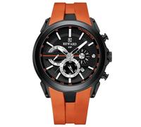 RORIOS Relojes Silicona de Pulsera para Hombres Reloj Multifuncional Deportivos Reloj Casuales Cuarzo Reloj Moda Analógico Reloj Cronógrafo Luminoso Naranja