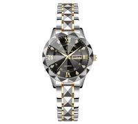 RORIOS Relojes Simple para Mujer Reloj Clásico Acero Inoxidable Reloj de Pulsera Señoras Elegante Relojes Negocios Analógico Cuarzo Reloj Fecha Luminoso Negro A