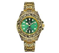 RORIOS Retro Relojes Hombre Analógico Cuarzo Reloj con Calendario Impermeable Reloj Hombre Banda de Acero Inoxidable Luminosas Relojes Pulsera