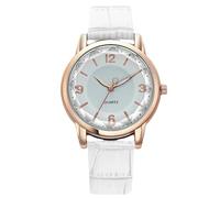 RORIOS Señoras Reloj Pulsera de Fácil Lectura Cuero Cuarzo Analógico Digital Relojes Delicada Impermeable Watches para Mujer Blanco