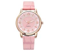 RORIOS Señoras Reloj Pulsera de Fácil Lectura Cuero Cuarzo Analógico Digital Relojes Delicada Impermeable Watches para Mujer Rosa