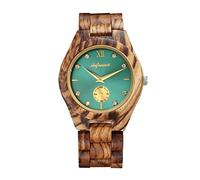 RORIOS Unisex Reloj de Madera Reloj Analógico Cuarzo con Correa en Madera Reloj De Madera Natural para Hombres y Mujeres