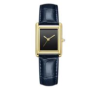 RORIOS Unsiex Relojes Analógico Cuarzo Multifunción Reloj Pulsera Sencillo Casual Hombres Mujeres Cuero Wristwatch Hembra Azul Dorado