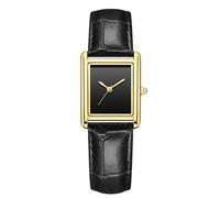 RORIOS Unsiex Relojes Analógico Cuarzo Multifunción Reloj Pulsera Sencillo Casual Hombres Mujeres Cuero Wristwatch Hembra Negro Dorado