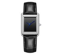 RORIOS Unsiex Relojes Analógico Cuarzo Multifunción Reloj Pulsera Sencillo Casual Hombres Mujeres Cuero Wristwatch Macho Negro Plateado A