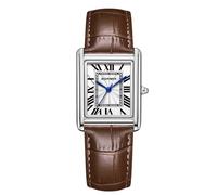 RORIOS Unsiex Relojes Analógico Cuarzo Multifunción Reloj Pulsera Sencillo Casual Hombres Mujeres Cuero Wristwatch Macho marrón Plateado