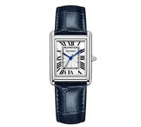 RORIOS Unsiex Relojes Analógico Cuarzo Multifunción Reloj Pulsera Sencillo Casual Hombres Mujeres Cuero Wristwatch Macho Azul Plateado