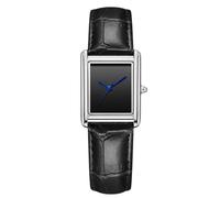 RORIOS Unsiex Relojes Analógico Cuarzo Multifunción Reloj Pulsera Sencillo Casual Hombres Mujeres Cuero Wristwatch Hembra Negro Plateado A